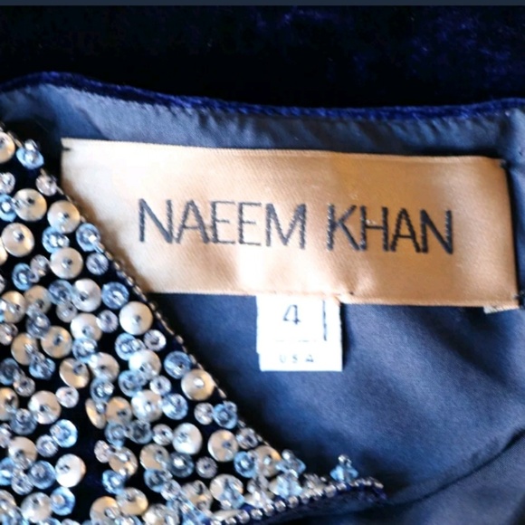 NAEEM KHAN Beaded Halter Long Gown Dress 4 Silk - Picture 4 of 8